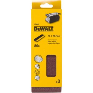 Шлифленты DEWALT DT3642, 75 x 457 мм, 80G, 3 шт., арт. DT3642-QZ