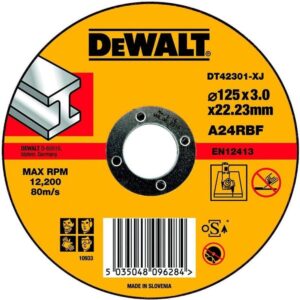 Круг отрезной по металлу 125x22.2x3мм тип 1 DEWALT DT42301, арт. DT42301-XJ