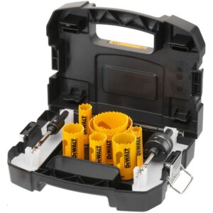 Набор коронок по мультиматериалу и пилотных сверл DEWALT DT90354, 16-64 мм, 11 шт., в кейсе (DT90354-QZ), арт. DT90354-QZ