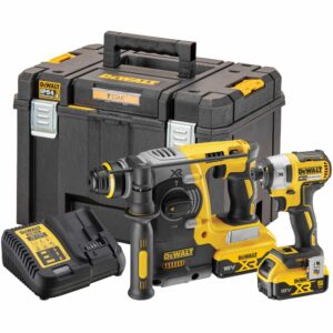 Аккумуляторный набор DEWALT DCK2532P2, 18 В: шуруповерт DCF887 + перфоратор DCH273, с 2 АКБ 5 Ач и ЗУ, в кейсе TSTAK, арт. DCK2532P2-QW