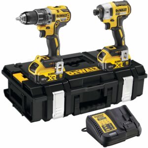 Аккумуляторный набор DEWALT DCK266P2, 18 В: ударная дрель-шуруповерт DCD796 + шуруповерт DCF887, с 2 АКБ 5 Ач и ЗУ, в кейсе, арт. DCK266P2-QW