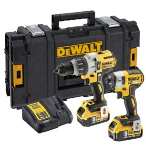 Аккумуляторный набор DEWALT, 18 В: ударная дрель-шуруповерт DCD996 + шуруповерт DCF887, с 2 АКБ 5 Ач и ЗУ, в кейсе, арт. DCK276P2