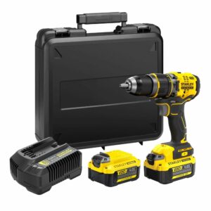 Аккумуляторная ударная дрель-шуруповерт STANLEY SFMCD721M2K, 18 В, 2100 об/мин, 35700 уд/мин, с 2 АКБ 4 Ач и ЗУ, в кейсе (SFMCD721M2K-QW), арт. SFMCD721M2K-QW