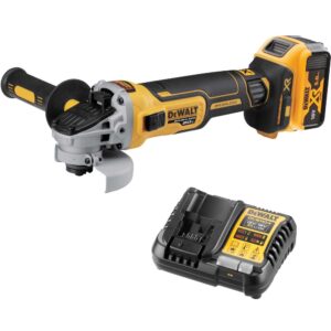 Аккумуляторная угловая шлифмашина DEWALT DCG405P1, 20 В, 100 мм, 9000 об/мин, с АКБ 5 Ач и ЗУ (DCG405P1N-A9), арт. DCG405P1N-A9
