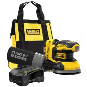 Аккумуляторная эксцентриковая шлифмашина STANLEY FATMAX, 18 В, 125 мм, 12000 кол/мин, с АКБ 2 Ач и ЗУ, в сумке, SFMCW220D1S, арт. SFMCW220D1S-QW