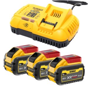 Набор DEWALT DCB118X3: 3 АКБ FLEXVOLT DCB547, Li-Ion, 18/54 В, 9/3 Ач и быстрое зарядное устройство DCB118, 18/54 В, 8 А, арт. DCB118X3-QW