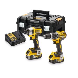 Аккумуляторный набор DEWALT, 18 В: ударная дрель-шуруповерт DCD796 + шуруповерт DCF887, 2 АКБ 5 Ач и ЗУ, в кейсе TSTAK, арт. DCK266P2T