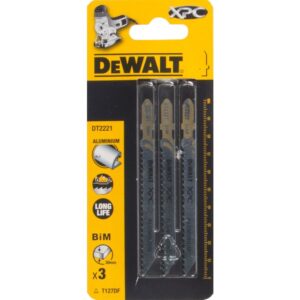 Пилка для лобзика DEWALT EXTREME DT2221, по алюминию PRECISION CUT биметаллическая, BiM, 100 x 75 x 3.0 x 30 мм, T127DF, 3 шт., арт. DT2221-QZ