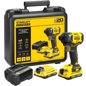 Аккумуляторный шуруповерт STANLEY FATMAX SFMCF820D2K, 18 В, 190 Нм, 3800 уд/мин, с 2 АКБ 2 Ач и ЗУ, в кейсе (SFMCF820D2K-QW), арт. SFMCF820D2K-QW