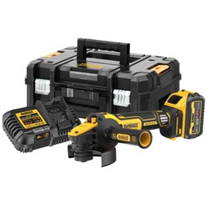 Аккумуляторная угловая шлифмашина DEWALT DCG409VST1, 18/54 В, 125 мм, 9000 об/мин, с АКБ 6 Ач и ЗУ, в кейсе TSTAK (DCG409VST1-QW), арт. DCG409VST1-QW