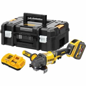 Аккумуляторная угловая шлифмашина DEWALT DCG418Y1T, 54 В, 125 мм, 9000 об/мин, с АКБ 2 Ач и ЗУ, в кейсе TSTAK (DCG418Y1NT-XJ), арт. DCG418Y1NT-XJ