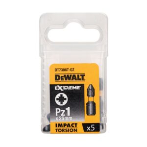 Биты ударные DEWALT IMPACT DT7386T, Torsion Pz1, 25 мм, 5 шт., арт. DT7386T-QZ