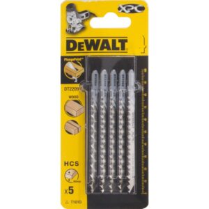 Пилка для лобзика DEWALT EXTREME PRECISION CUT DT2209, по дереву из высокоуглеродистой стали, HCS, 100 x 75 x 4.2 x 60 мм, T101D, 5 шт., арт. DT2209-QZ