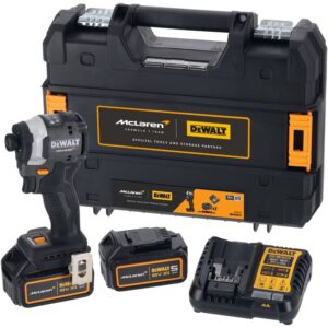 Шуруповерт DEWALT McLaren Limited Edition DCF85MP2T, 18 В, 205 Нм, 3800 уд/мин, с 2 АКБ 5 Ач и ЗУ, в кейсе TSTAK (DCF85MP2T-QW), арт. DCF85MP2T-QW