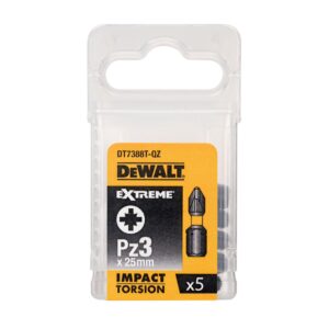 Биты ударные DEWALT IMPACT DT7388T, Torsion Pz3, 25 мм, 5 шт., арт. DT7388T-QZ