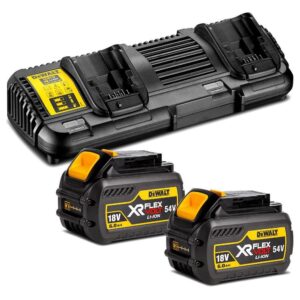 Набор DEWALT DCB132T2: 2 АКБ DCB546, Li-Ion, 18/54 В, 6/2 Ач и двойное зарядное устройство DCB132, 12/14.4/18/54 B, 2x4 А, арт. DCB132T2-QW