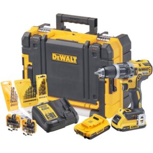 Ударная дрель-шуруповерт DEWALT DCK796D2T, 18 В, 2000 об/мин, 34000 уд/мин, с 2 АКБ 2 Ач, ЗУ и набором оснастки, в кейсе TSTAK, арт. DCK796D2T-QW