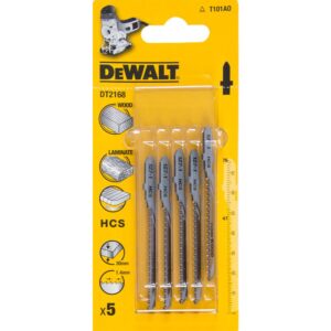 Пилка для лобзика DEWALT DT2168, по дереву из высокоуглеродистой стали, HCS, 76 x 47 x 1.4 x 30 мм, T101AO, 5 шт., арт. DT2168-QZ