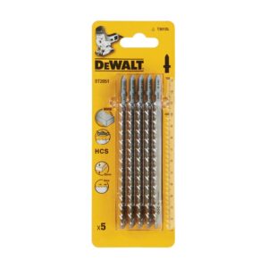 Пилка для лобзика DEWALT DT2051, по дереву из высокоуглеродистой стали, HCS, 132 x 100 x 4.0 x 85 мм, T301DL, 5 шт., арт. DT2051-QZ