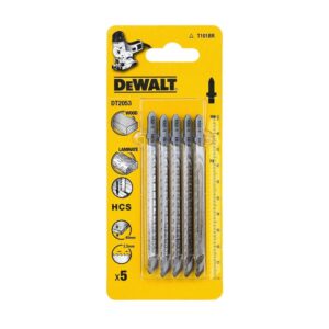 Пилка для лобзика по дереву из высокоуглеродистой стали DEWALT DT2053, HCS, 100 x 73 x 2.5 x 40 мм, T101BR, 5 шт., арт. DT2053-QZ