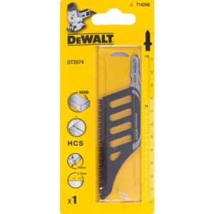 Пилка для лобзика DEWALT DT2074, по дереву из высокоуглеродистой стали, HCS, 112 x 74 x 2.3 x 65, арт. DT2074-QZ
