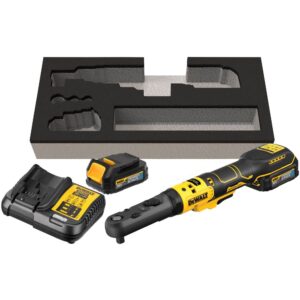 Аккумуляторный угловой гайковерт DEWALT DCF510E2G, с трещоткой, 18 В, 102 Нм, 300 об/мин, с 2 АКБ 1.7 Ач и ЗУ, в чехле (DCF510E2G-QW), арт. DCF510E2G-QW