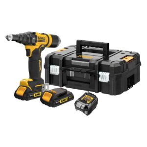 Аккумуляторный заклепочный пистолет DEWALT DCF403D2GT, 18 В, с 2 АКБ Ач и ЗУ, в кейсе TSTAK (DCF403D2GT-QW), арт. DCF403D2GT-QW