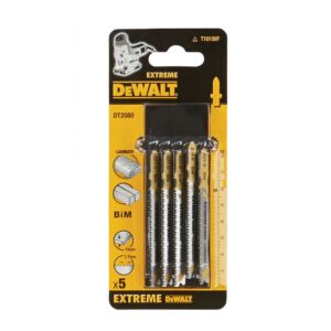 Пилка для лобзика DEWALT EXTREME DT2080, по ламинату, BiM, 82 x 59 x 1.7 x 15 мм, T101BIF, 5 шт., арт. DT2080-QZ