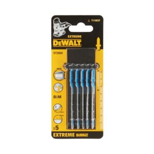 Пилка для лобзика DEWALT EXTREME DT2054, по металлу, BiM, 82 x 55 x 1.5 x 4 мм, T118EOF, 5 шт., арт. DT2054-QZ