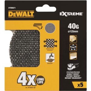 Шлифовальные круги DEWALT DTM8671 для ЭШМ сетка 125мм, 40G, 5шт, арт. DTM8671-QZ