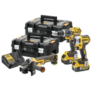 Набор электроинструмента DEWALT: дрель-шуруповерт DCD796 + шуруповерт DCF887 + УШМ DCG412, арт. DCK384P2