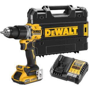 Ударная дрель-шуруповерт DEWALT DCD805D1T, 18 В, 2000 об/мин, 34000 уд/мин, с АКБ 2 Ач и ЗУ, в кейсе TSTAK (DCD805D1NT-XJ), арт. DCD805D1NT-XJ