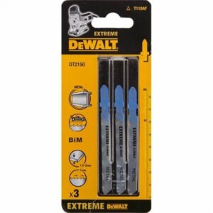 Пилка для лобзика DEWALT EXTREME DT2150, по металлу, BiM, 86 x 61 x 1 x 3 мм, T118AF, 3 шт., арт. DT2150-QZ