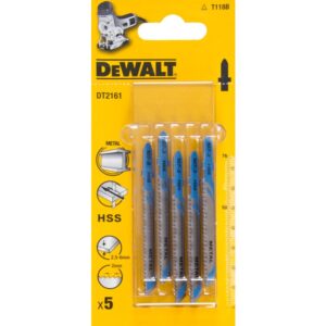 Пилка для лобзика DEWALT DT2161, по металлу HSS 76 x 50 x 2 x 6 мм, T118B, 5 шт., арт. DT2161-QZ