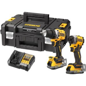 Аккумуляторный набор DEWALT DCK2050S2T, 18 В: дрель-шуруповерт DCD805 + шуруповерт DCF850, с 2 АКБ 3.5 Ач и ЗУ, в кейсе TSTAK, арт. DCK2050S2T-QW