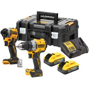 Аккумуляторный набор DEWALT DCK2051H2T, 18 В: дрель-шуруповерт DCD800 + шуруповерт DCF850, с 2 АКБ 5 Ач и ЗУ, в кейсе TSTAK, арт. DCK2051H2T-QW