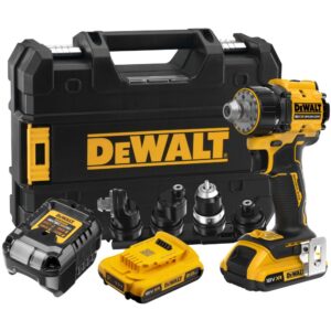 Аккумуляторная дрель-шуруповерт DEWALT DCD803D2T, 18 В, 1650 об/мин, с комплектом насадок, 2 АКБ 2 Ач и ЗУ, в кейсе TSTAK, арт. DCD803D2T-QW