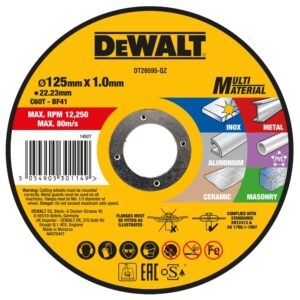 Отрезной диск DEWALT DT20595, по мультиматериалу, 125х22.23х1 мм (DT20595-QZ), арт. DT20595-QZ