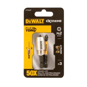 Биты DEWALT DT70536T, FLEXTORQ PH2 57 мм, c магнитным держателем MAGNETIC SCREW LOCK, арт. DT70536T-QZ