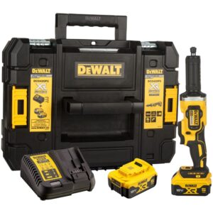 Аккумуляторная прямошлифовальная машина DEWALT DCG426P2, 18 В, 38 мм, 25000 об/мин, с 2 АКБ 5 Ач и ЗУ, в кейсе TSTAK (DCG426P2-QW), арт. DCG426P2-QW