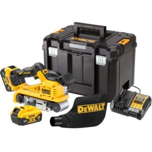 Аккумуляторная ленточная шлифмашина DEWALT DCW220P2, 18 В, 320 м/мин, с 2 АКБ 5 Ач и ЗУ, в кейсе TSTAK (DCW220P2-QW), арт. DCW220P2-QW