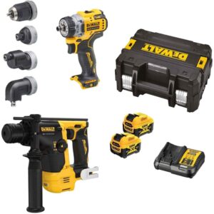 Набор аккумуляторного инструмента DEWALT 12 В: дрель-шуруповерт DCD 703, ударная дрель SDS-plus DCH 072, c 2 АКБ 5 Ач и ЗУ, в кейсе TSTAK, DCK2101P2T, арт. DCK2101P2T-QW