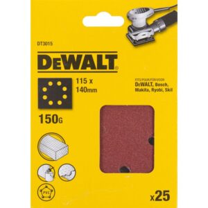 Шлифлисты перфорированные DEWALT DT3015, 115 x 140 мм, 150G, 25 шт., арт. DT3015-QZ