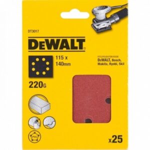 Шлифлисты перфорированные DEWALT DT3017, 115 x 140 мм, 220G, 25 шт., арт. DT3017-QZ
