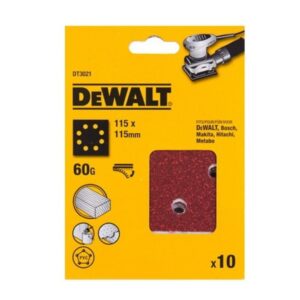 Шлифлисты перфорированные DEWALT DT3021, 115 x 115 мм, 60G, 10 шт., арт. DT3021-QZ