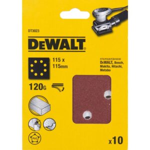 Шлифлисты перфорированные DEWALT DT3023, 115 x 115 мм, 120G, 10 шт., арт. DT3023-QZ