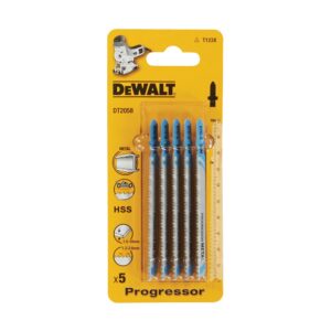 Пилка для лобзика DEWALT DT2058, по металлу HSS 100 x 74 x 1.2-2.6 x 10 мм, T123X, 5 шт., арт. DT2058-QZ
