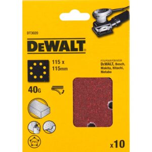 Шлифлисты перфорированные DEWALT DT3020, 115 x 115 мм, 40G, 10 шт., арт. DT3020-QZ