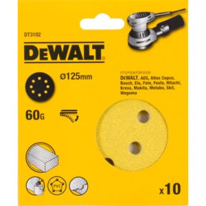 Шлифовальные круги DEWALT DT3102, 125 мм, 8 отверстий, 60G, 10 шт., арт. DT3102-QZ