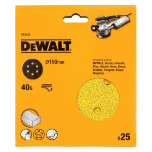 Шлифовальные круги DEWALT DT3131, 150 мм, 6 отверстий, 40G, 25 шт., арт. DT3131-QZ